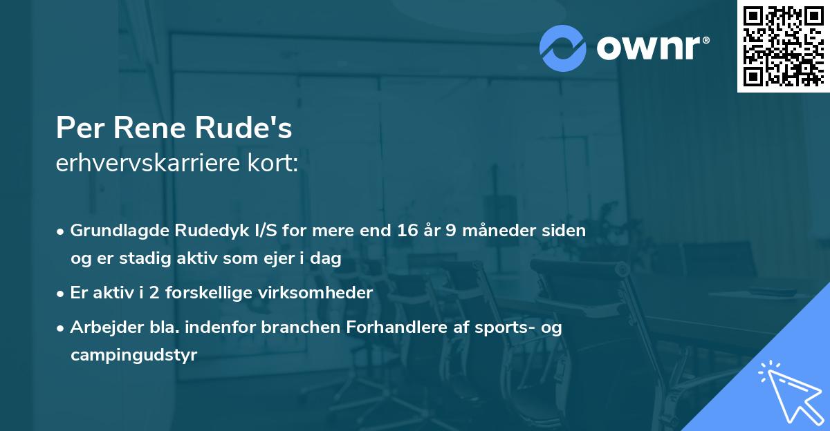 Per Rene Rude's erhvervskarriere kort