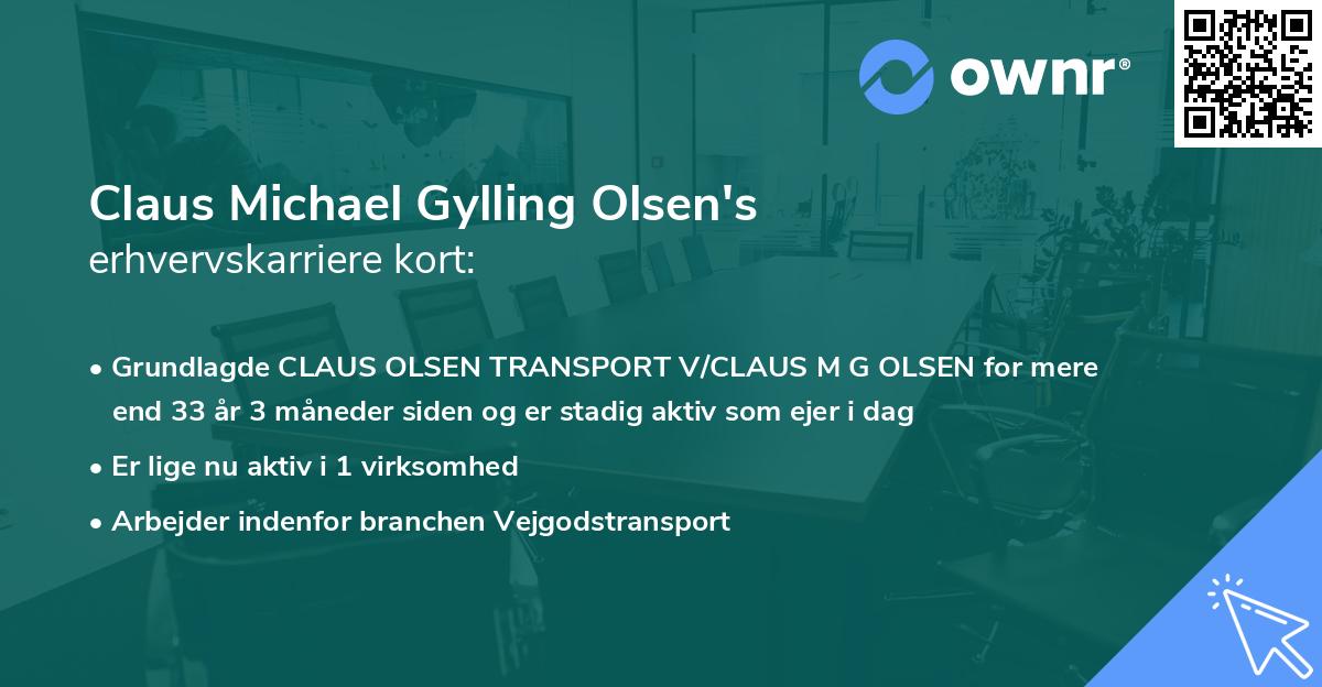 Claus Michael Gylling Olsen's erhvervskarriere kort