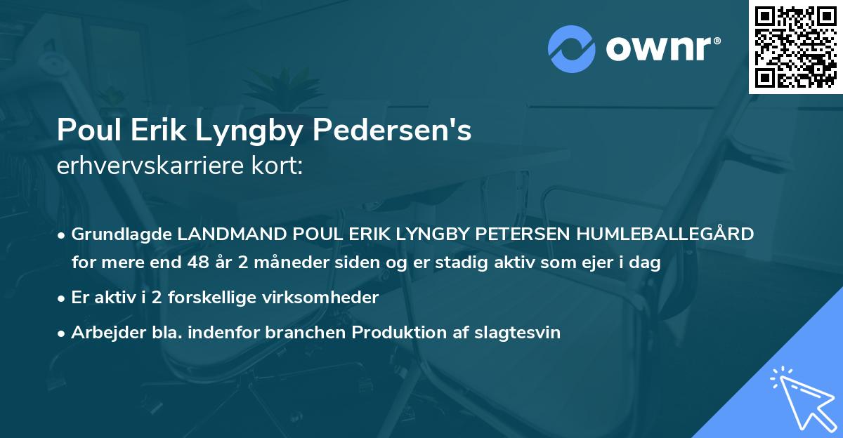 Poul Erik Lyngby Pedersen's erhvervskarriere kort