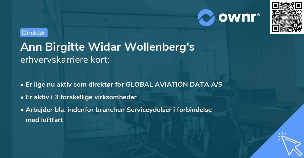 Ann Birgitte Widar Wollenberg's erhvervskarriere kort
