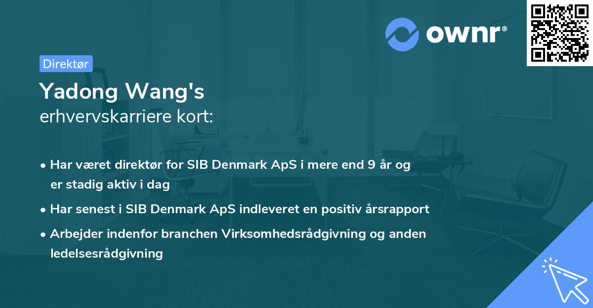 Yadong Wang's erhvervskarriere kort
