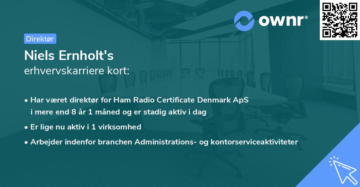 Niels Ernholt's erhvervskarriere kort