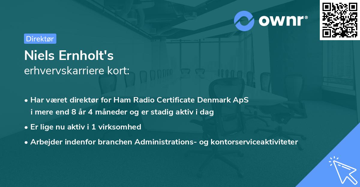 Niels Ernholt's erhvervskarriere kort