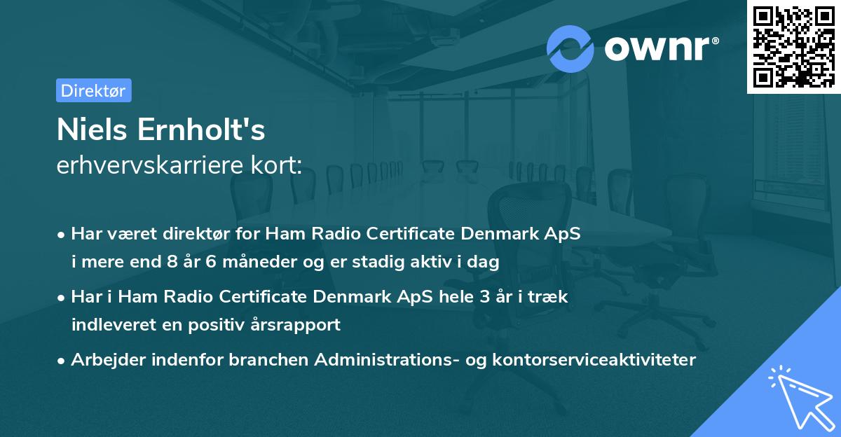 Niels Ernholt's erhvervskarriere kort