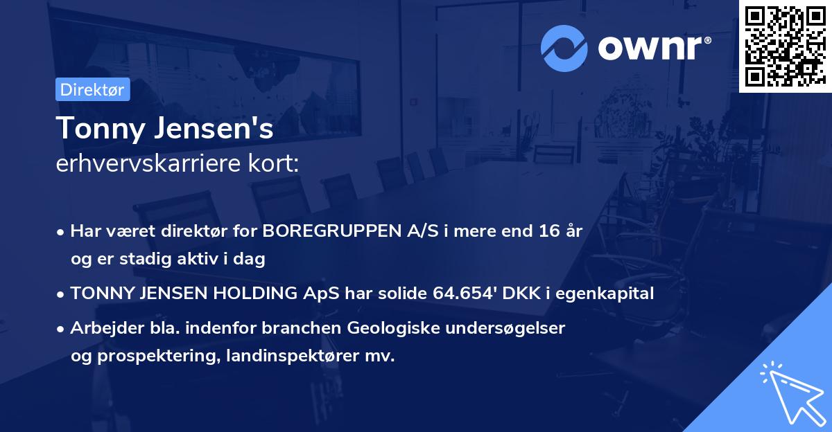 Tonny Jensen's erhvervskarriere kort