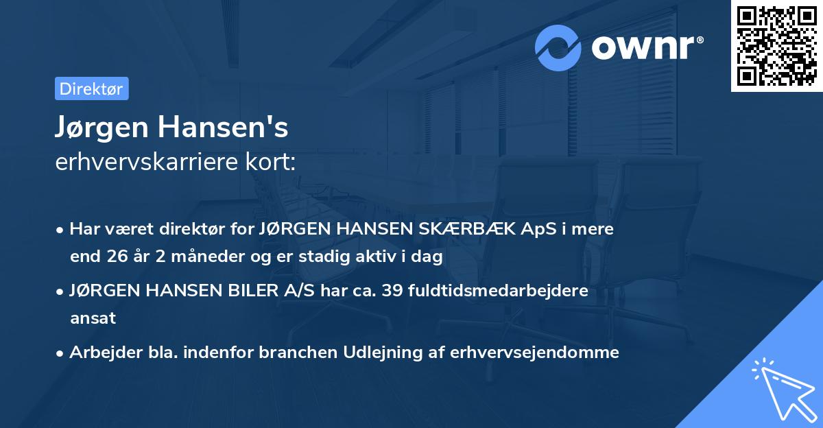 Jørgen Hansen's erhvervskarriere kort