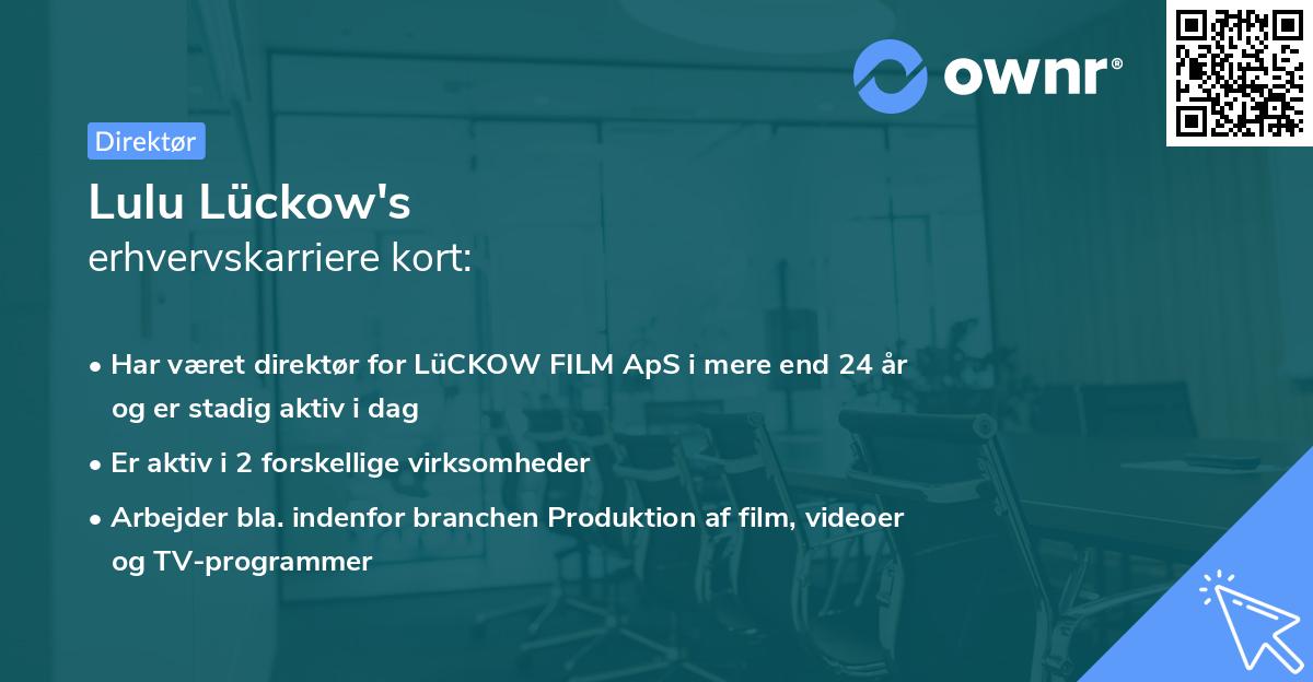 Lulu Lückow's erhvervskarriere kort