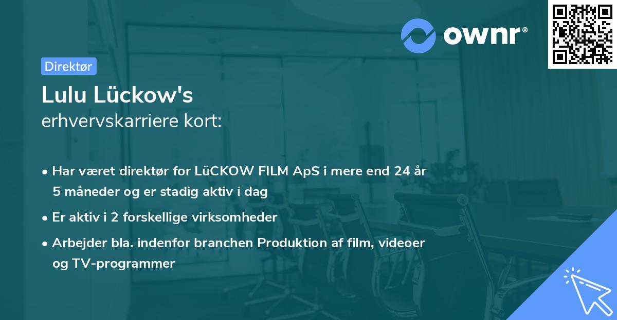 Lulu Lückow's erhvervskarriere kort