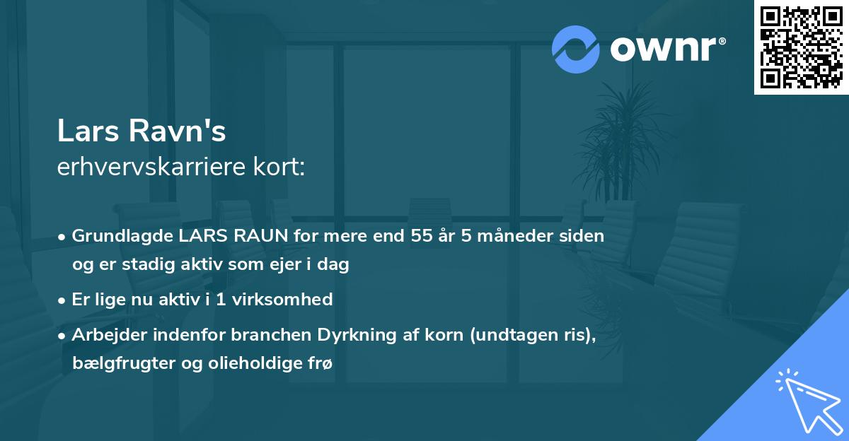Lars Ravn's erhvervskarriere kort