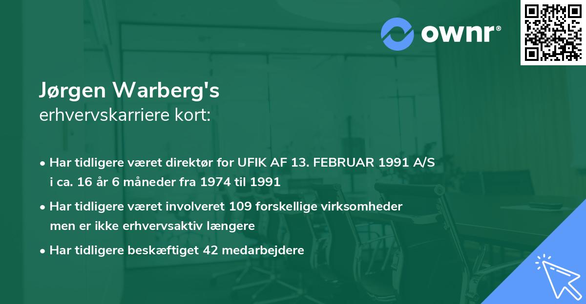Jørgen Warberg's erhvervskarriere kort