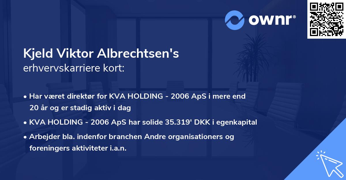 Kjeld Viktor Albrechtsen's erhvervskarriere kort