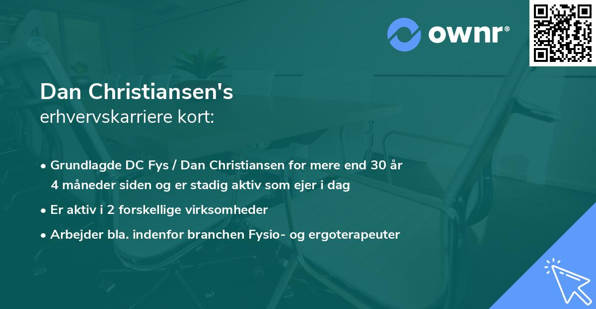 Dan Christiansen's erhvervskarriere kort