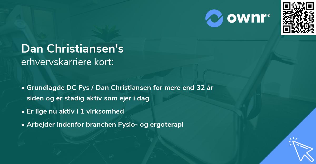 Dan Christiansen's erhvervskarriere kort