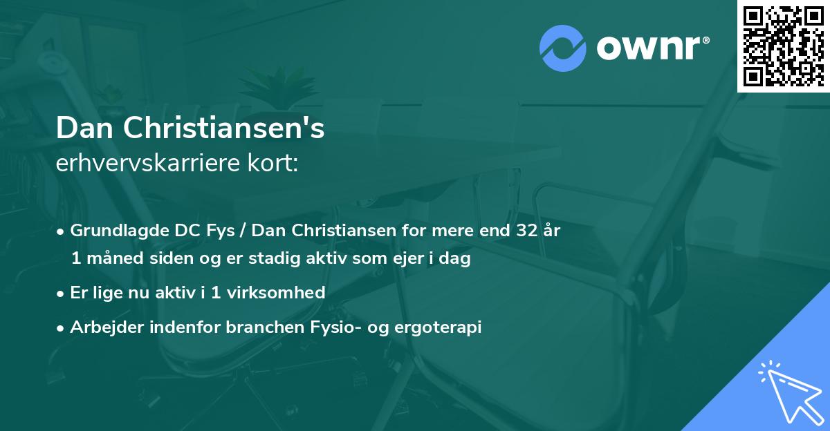 Dan Christiansen's erhvervskarriere kort