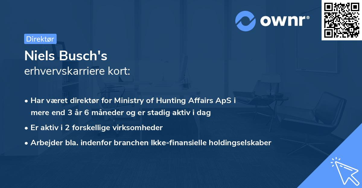 Niels Busch's erhvervskarriere kort