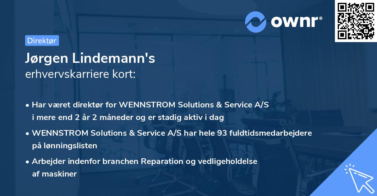 Jørgen Lindemann's erhvervskarriere kort