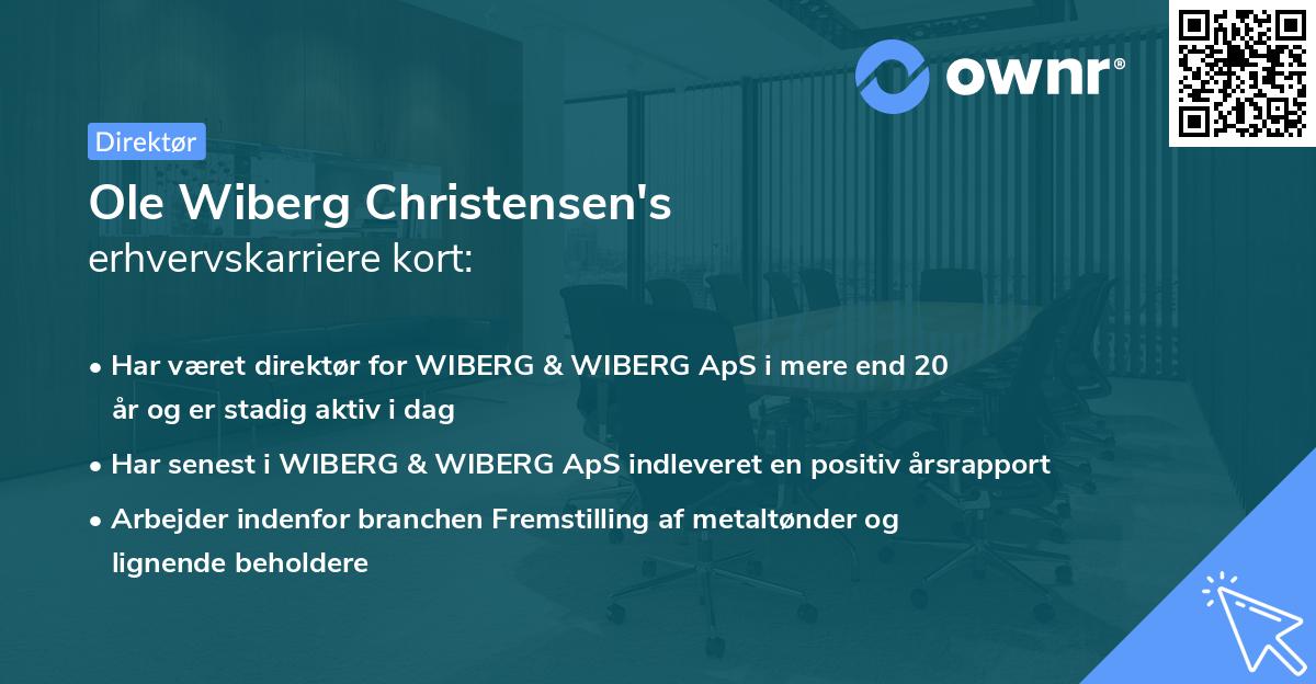 Ole Wiberg Christensen's erhvervskarriere kort