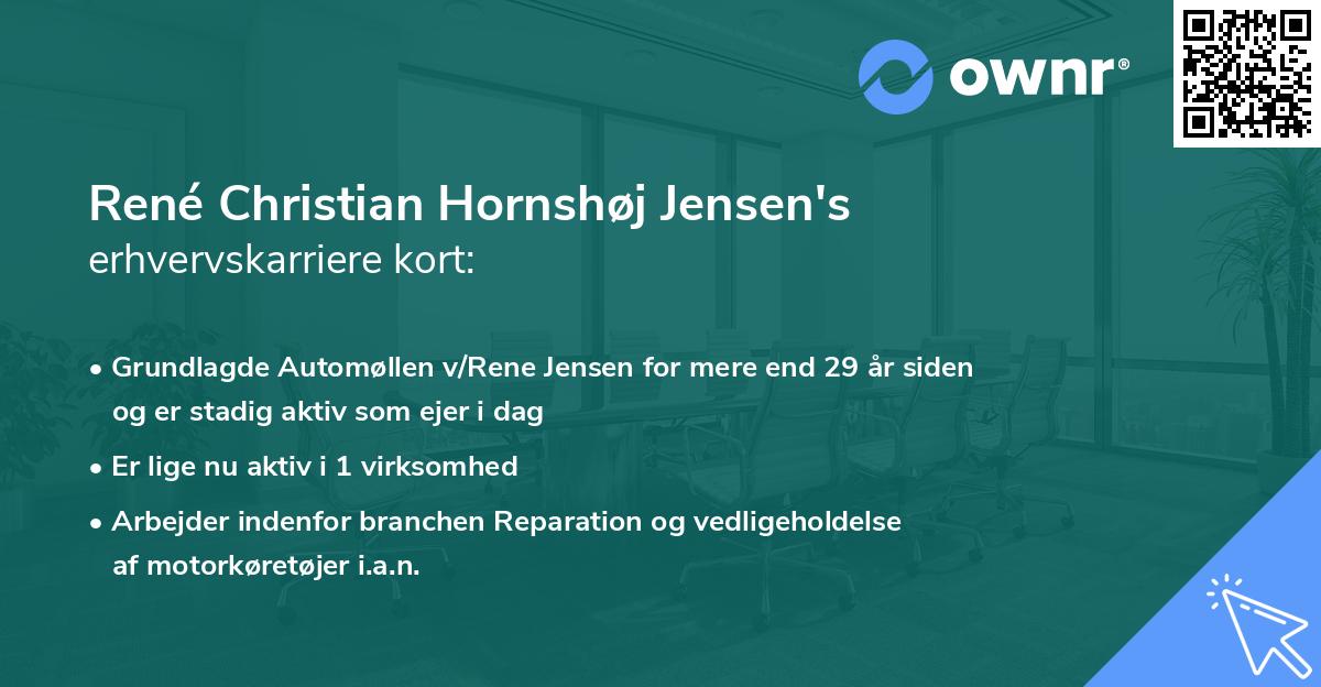 René Christian Hornshøj Jensen's erhvervskarriere kort