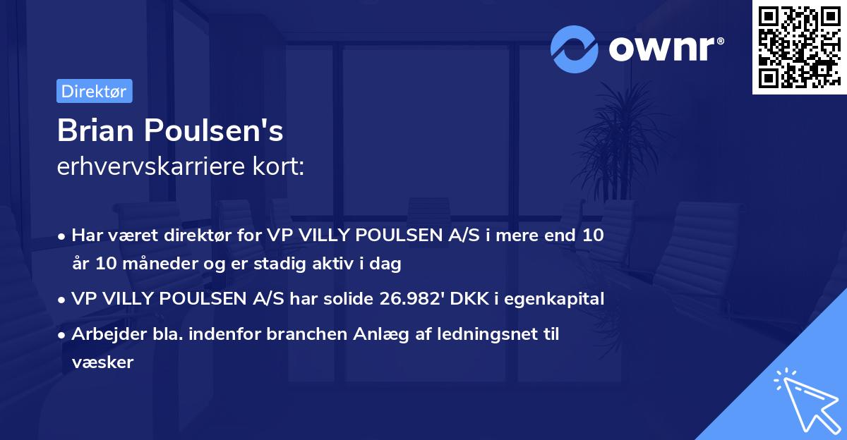 Brian Poulsen's erhvervskarriere kort