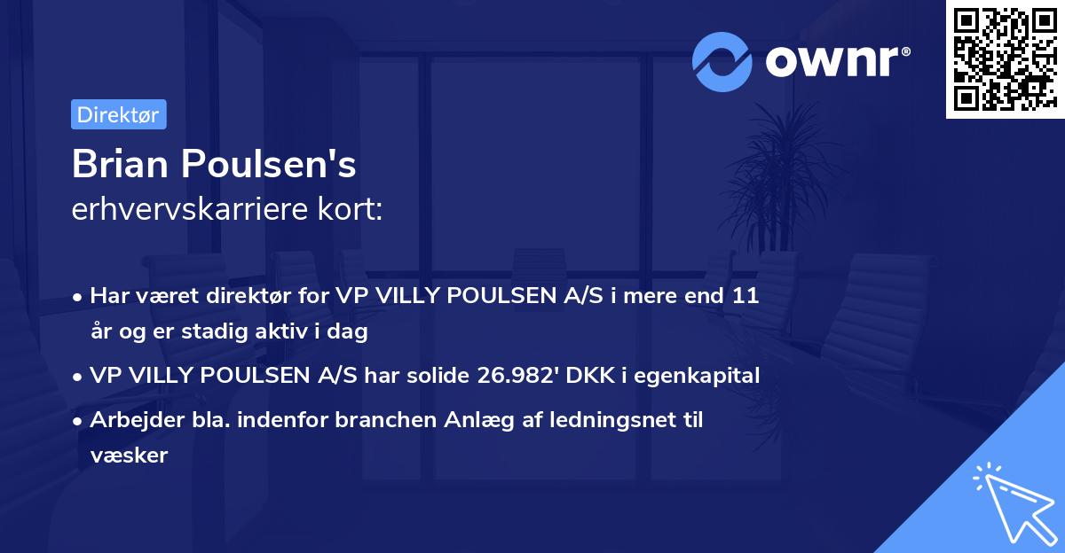 Brian Poulsen's erhvervskarriere kort