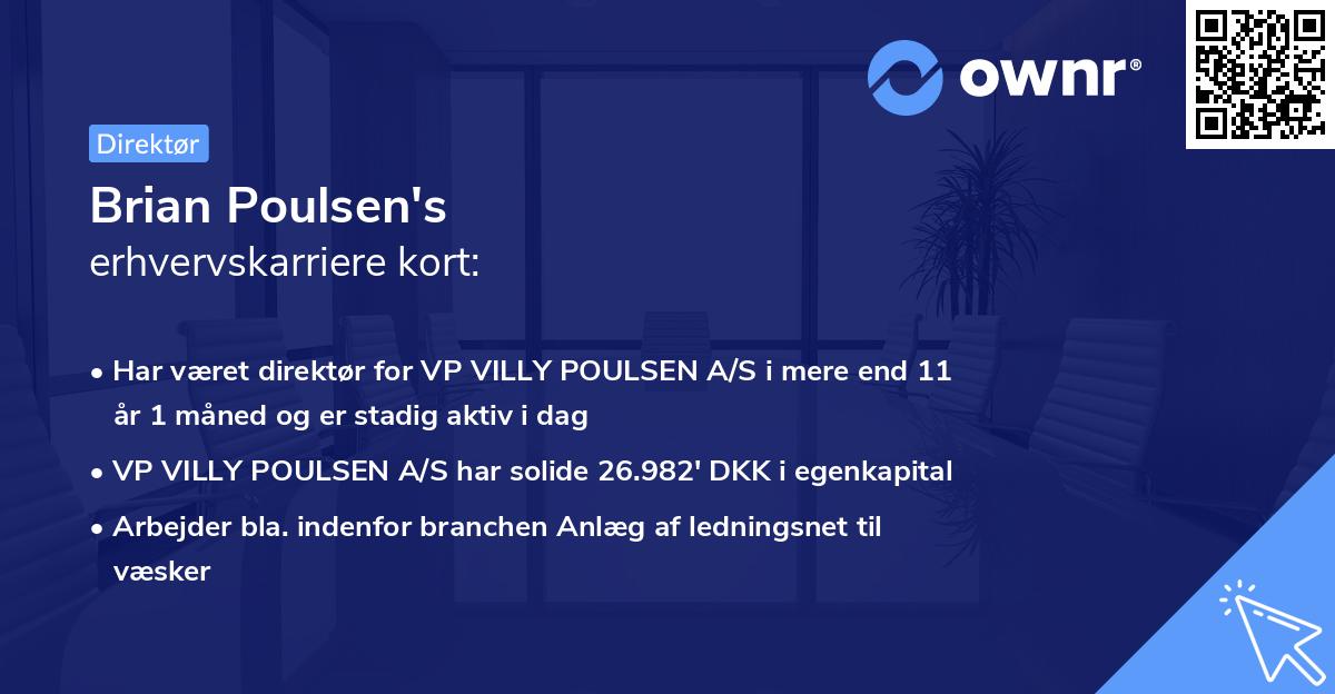 Brian Poulsen's erhvervskarriere kort