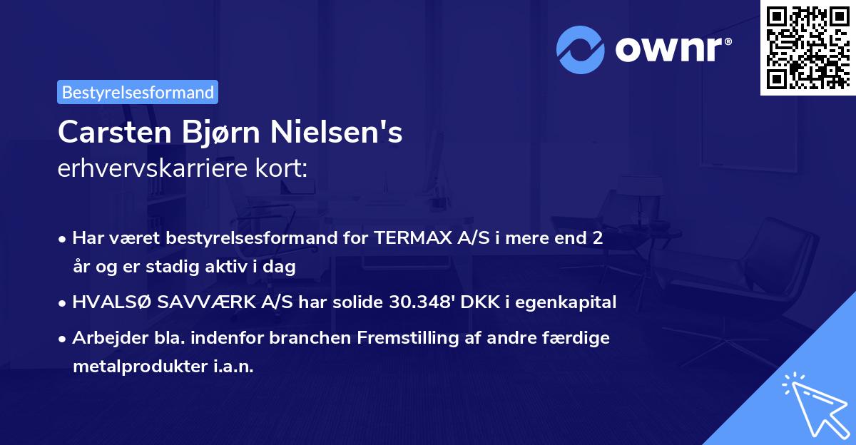 Carsten Bjørn Nielsen's erhvervskarriere kort