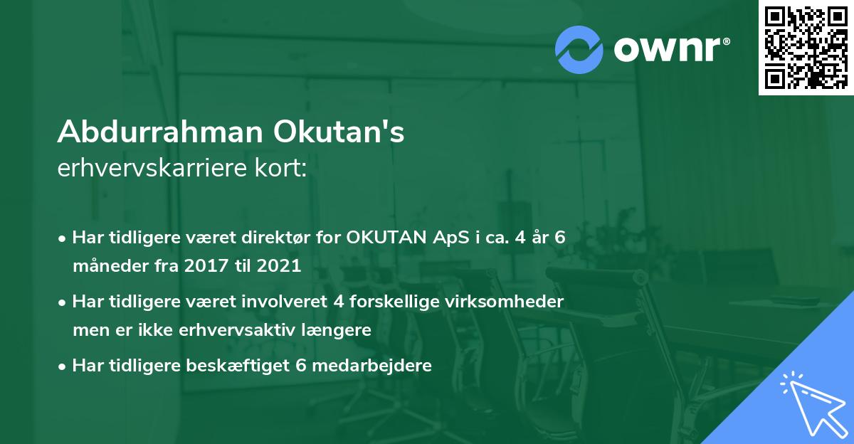 Abdurrahman Okutan's erhvervskarriere kort