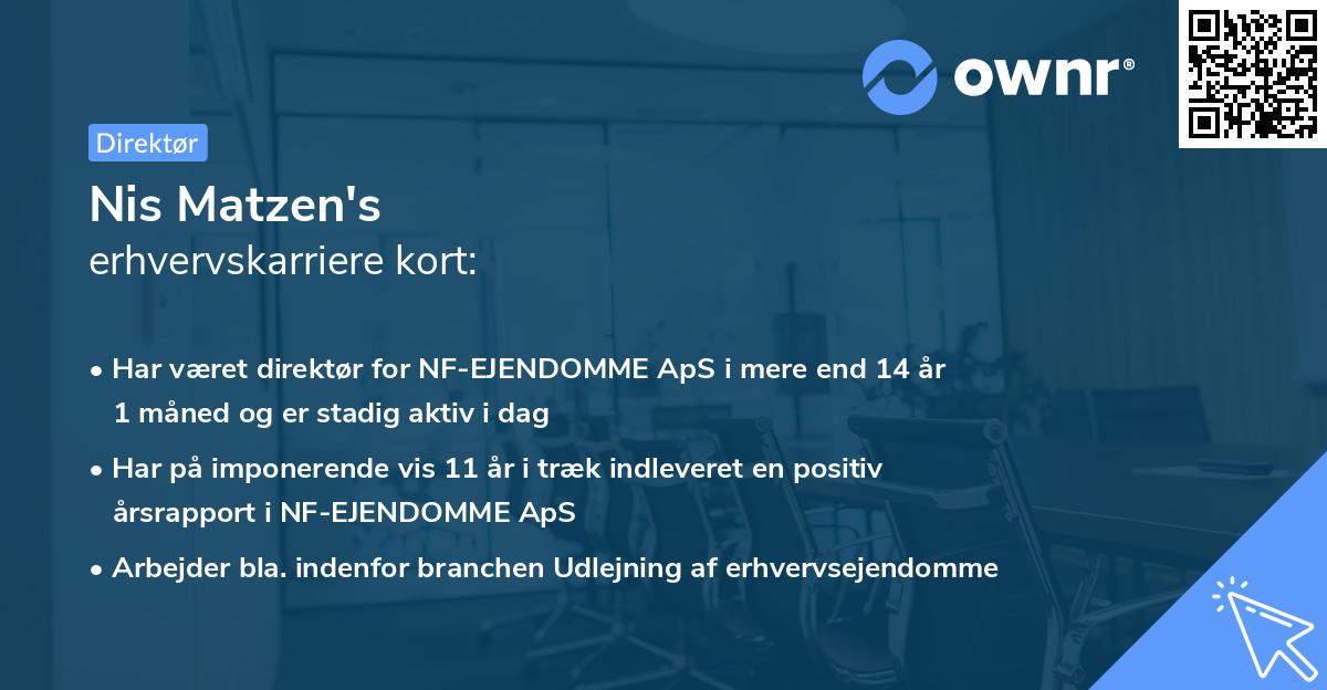 Nis Matzen's erhvervskarriere kort