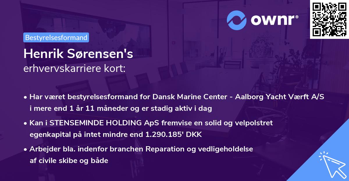 Henrik Sørensen's erhvervskarriere kort