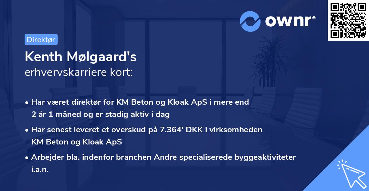 Kenth Mølgaard's erhvervskarriere kort