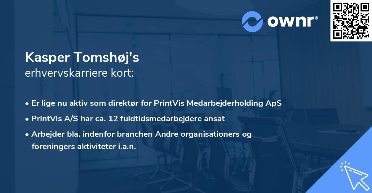 Kasper Tomshøj's erhvervskarriere kort