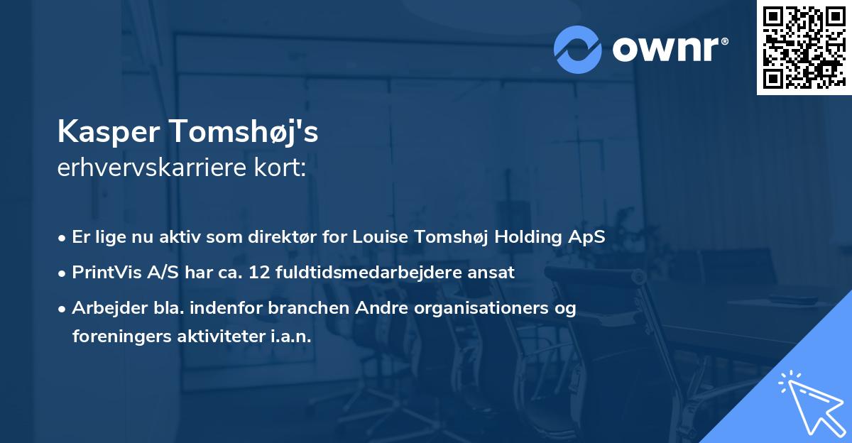 Kasper Tomshøj's erhvervskarriere kort