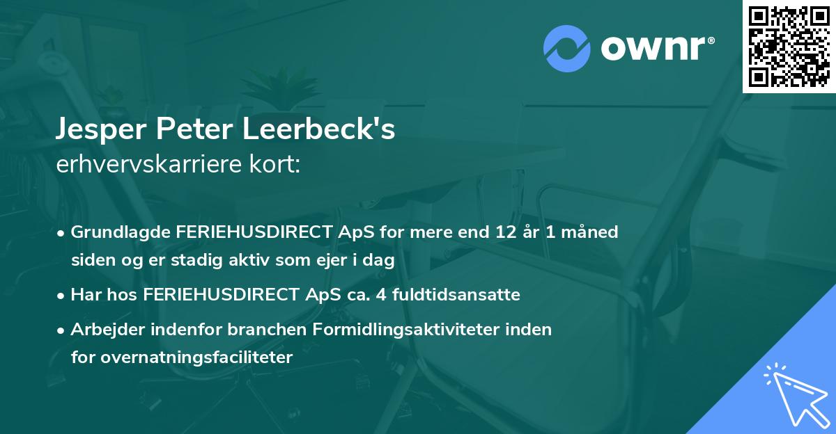 Jesper Peter Leerbeck's erhvervskarriere kort