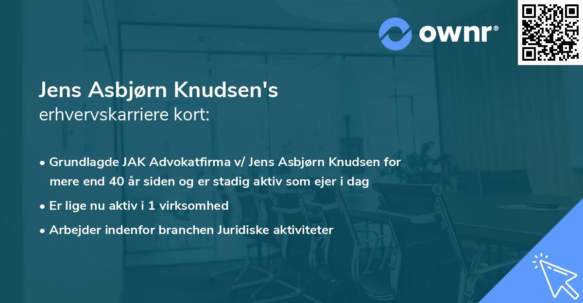Jens Asbjørn Knudsen's erhvervskarriere kort