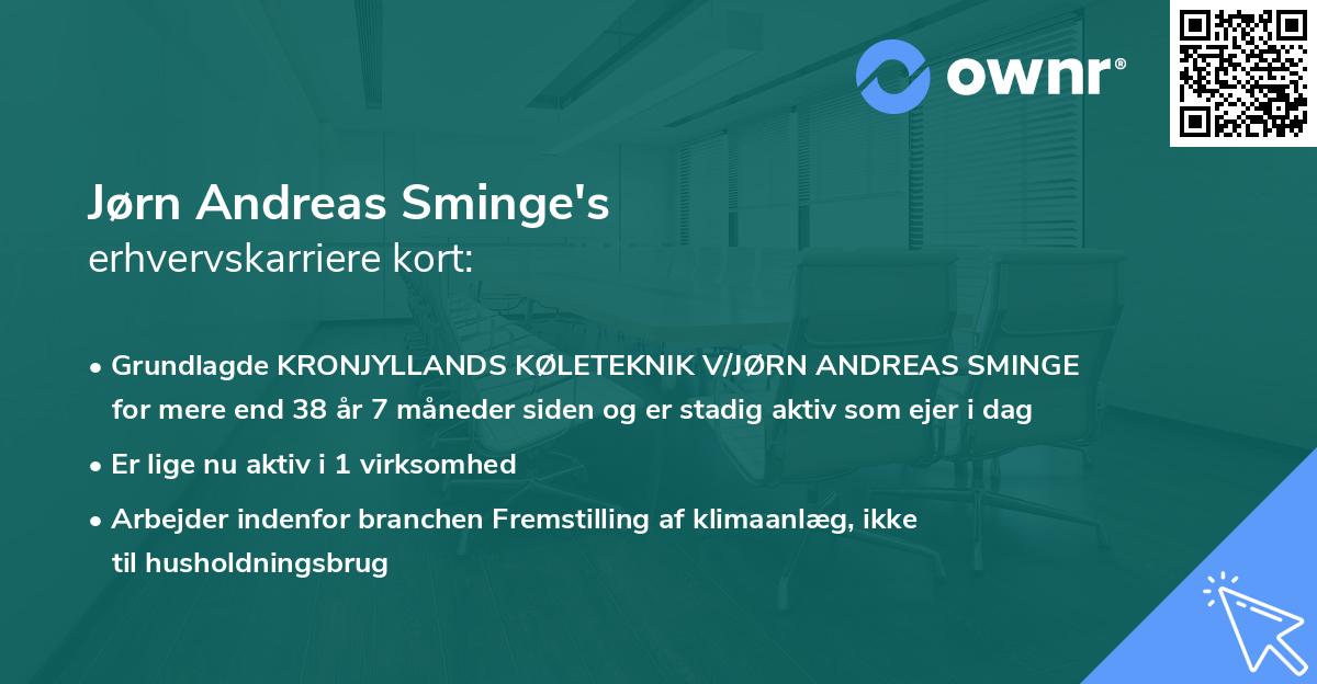 Jørn Andreas Sminge's erhvervskarriere kort