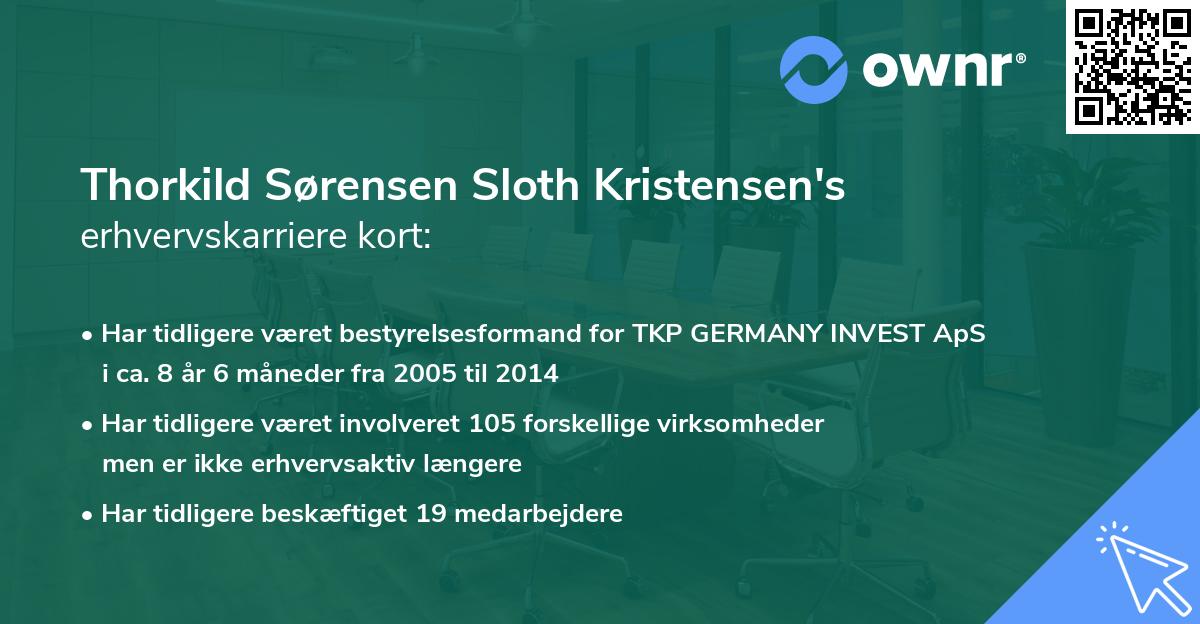 Thorkild Sørensen Sloth Kristensen's erhvervskarriere kort