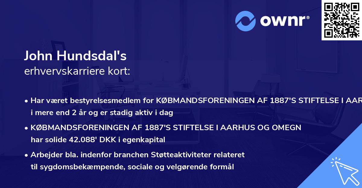 John Hundsdal's erhvervskarriere kort