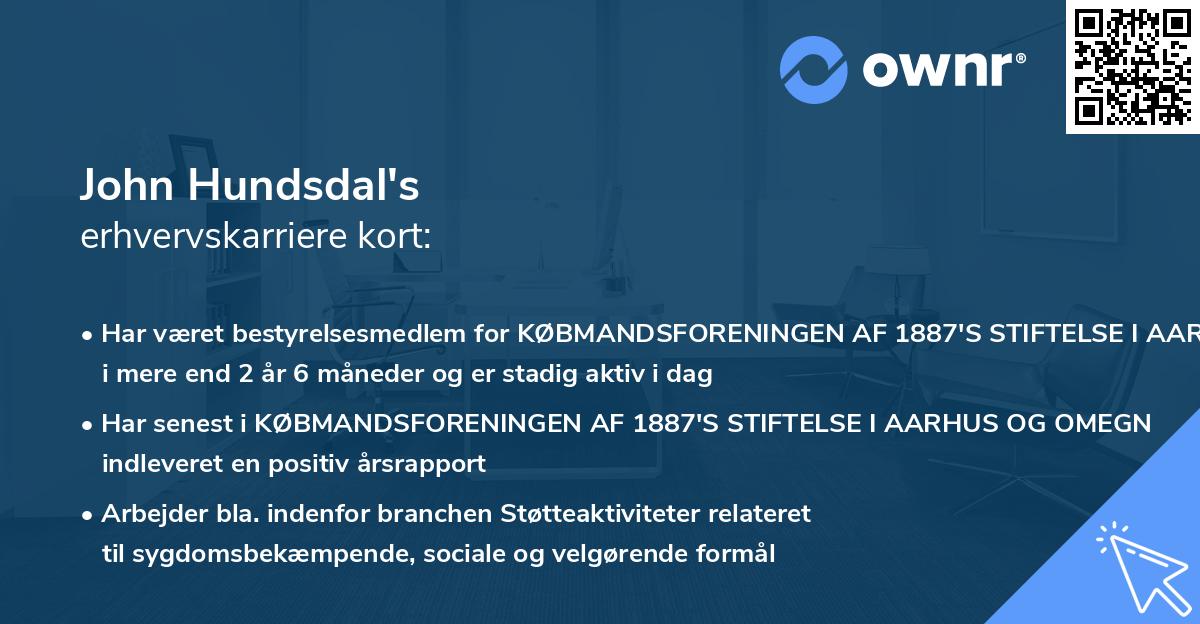 John Hundsdal's erhvervskarriere kort