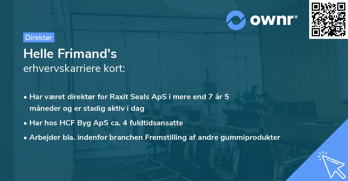 Helle Frimand's erhvervskarriere kort