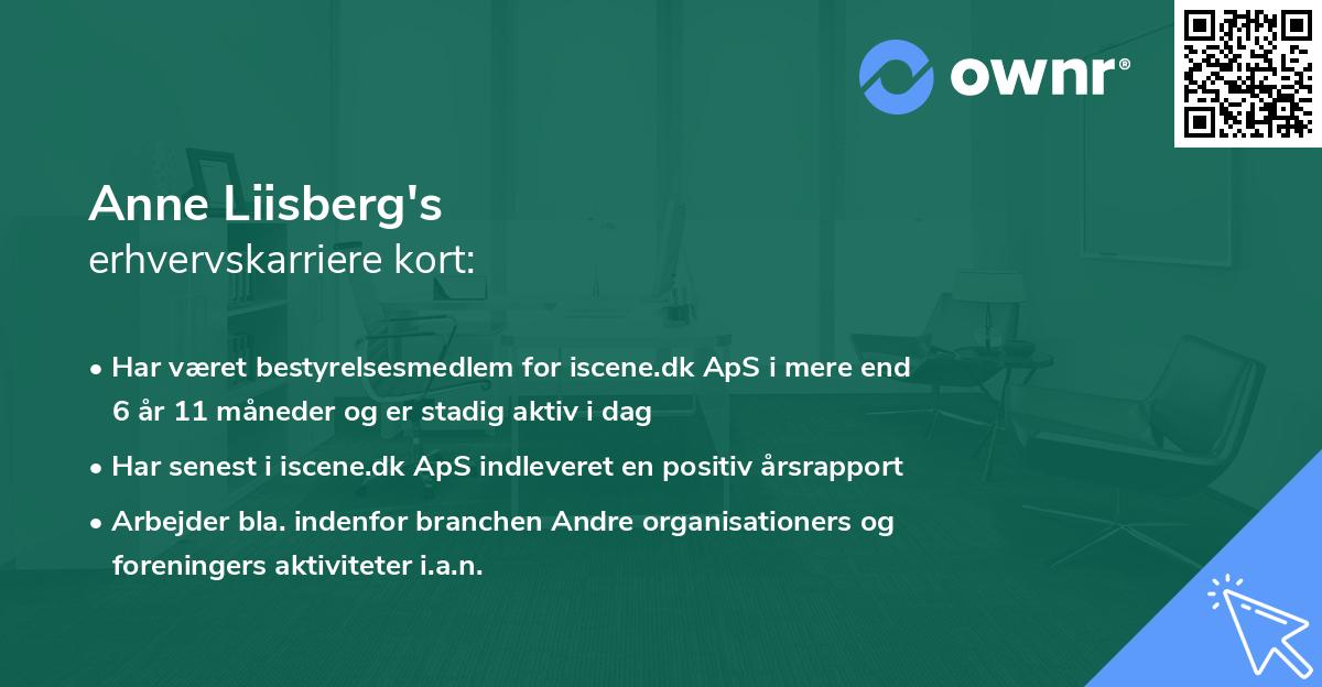Anne Liisberg's erhvervskarriere kort