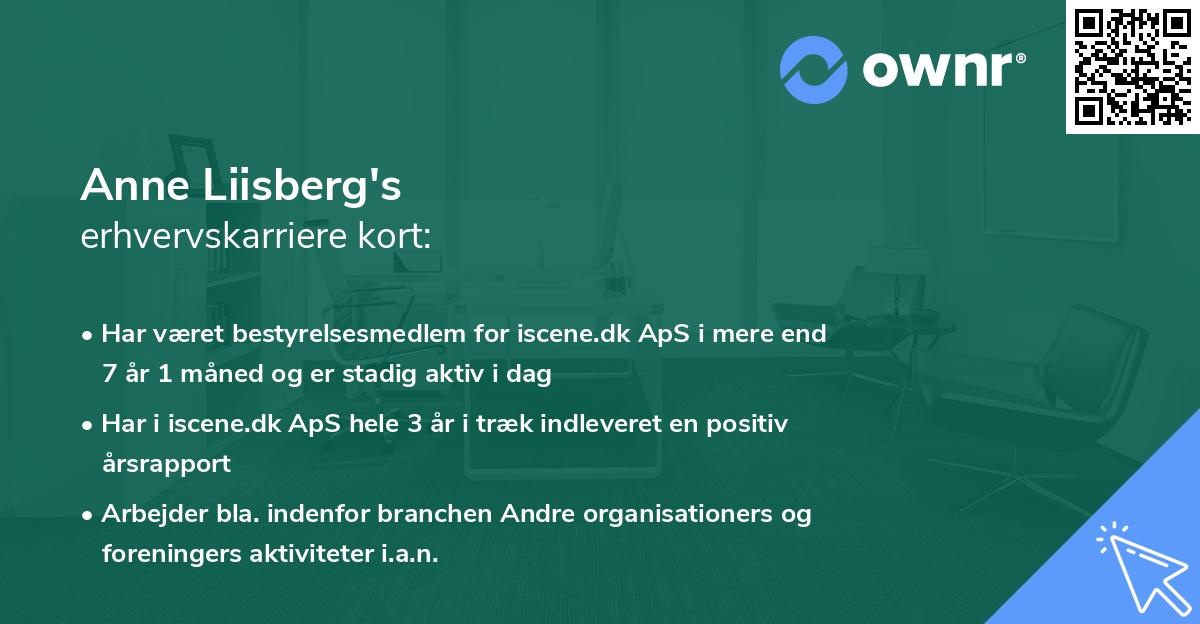 Anne Liisberg's erhvervskarriere kort