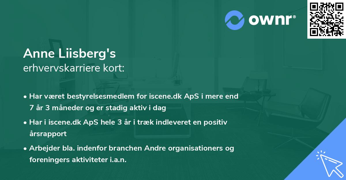 Anne Liisberg's erhvervskarriere kort