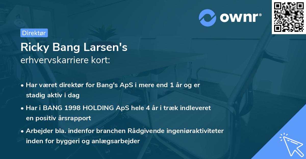 Ricky Bang Larsen's erhvervskarriere kort