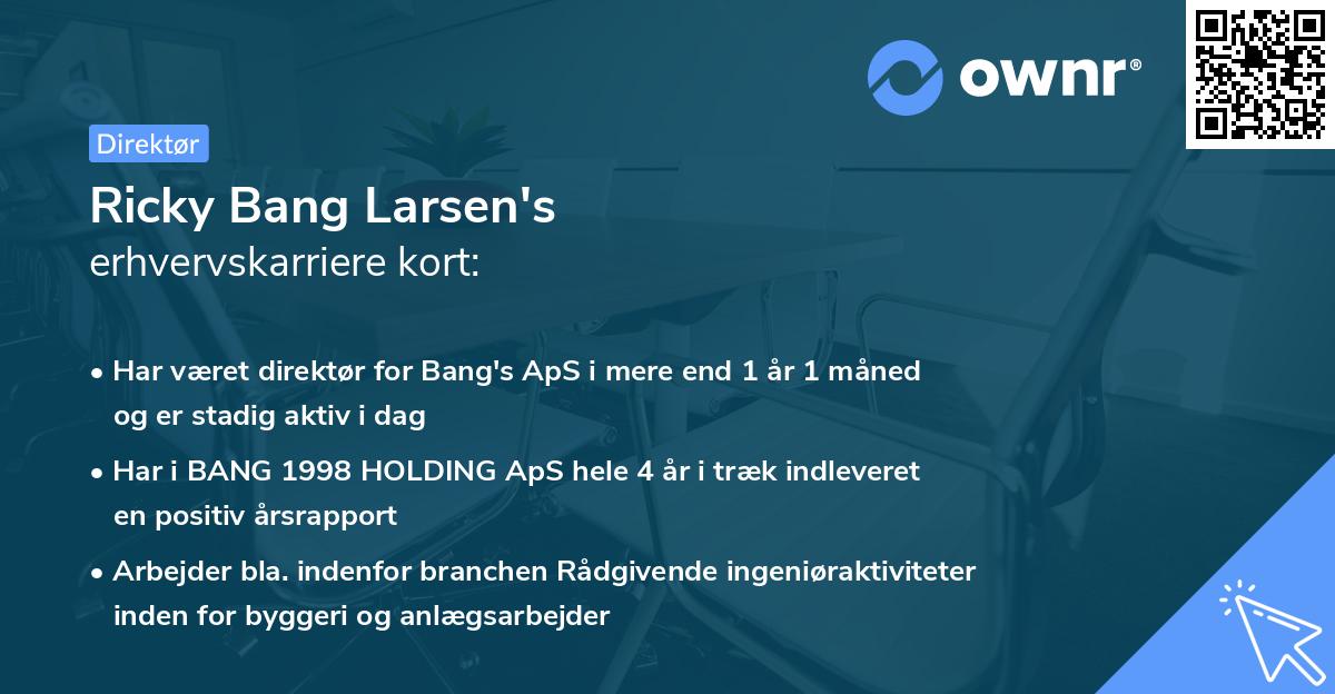Ricky Bang Larsen's erhvervskarriere kort
