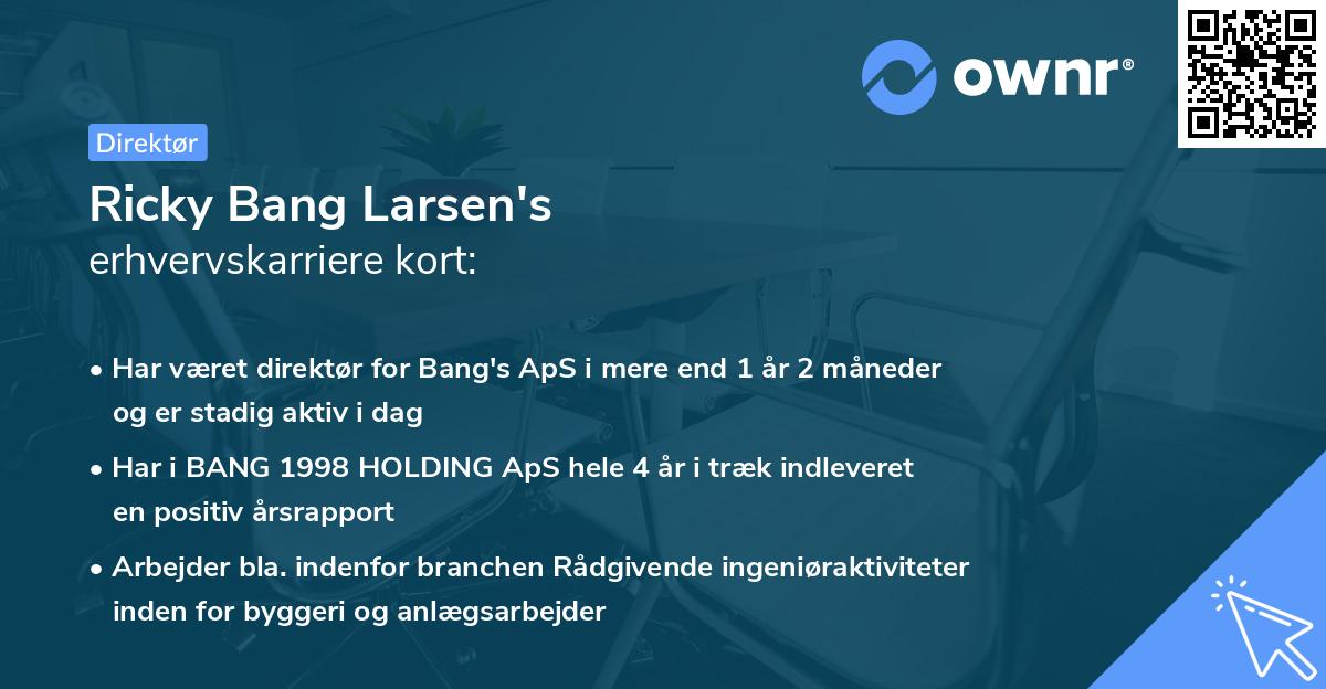 Ricky Bang Larsen's erhvervskarriere kort