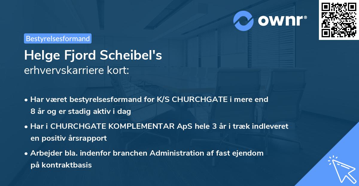 Helge Fjord Scheibel's erhvervskarriere kort