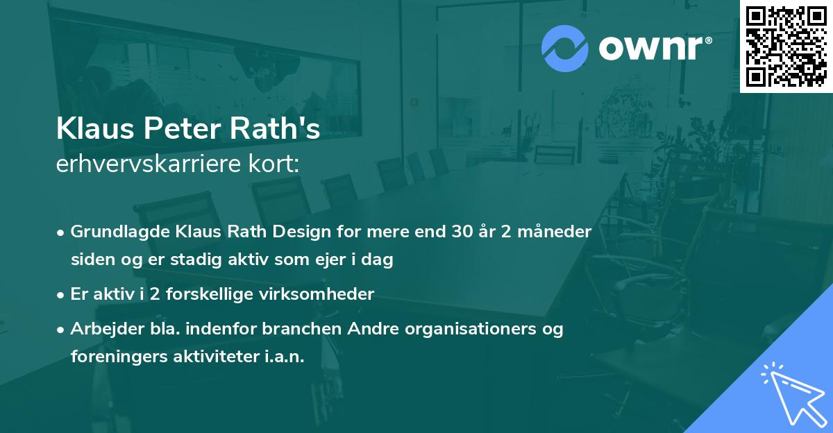 Klaus Peter Rath's erhvervskarriere kort