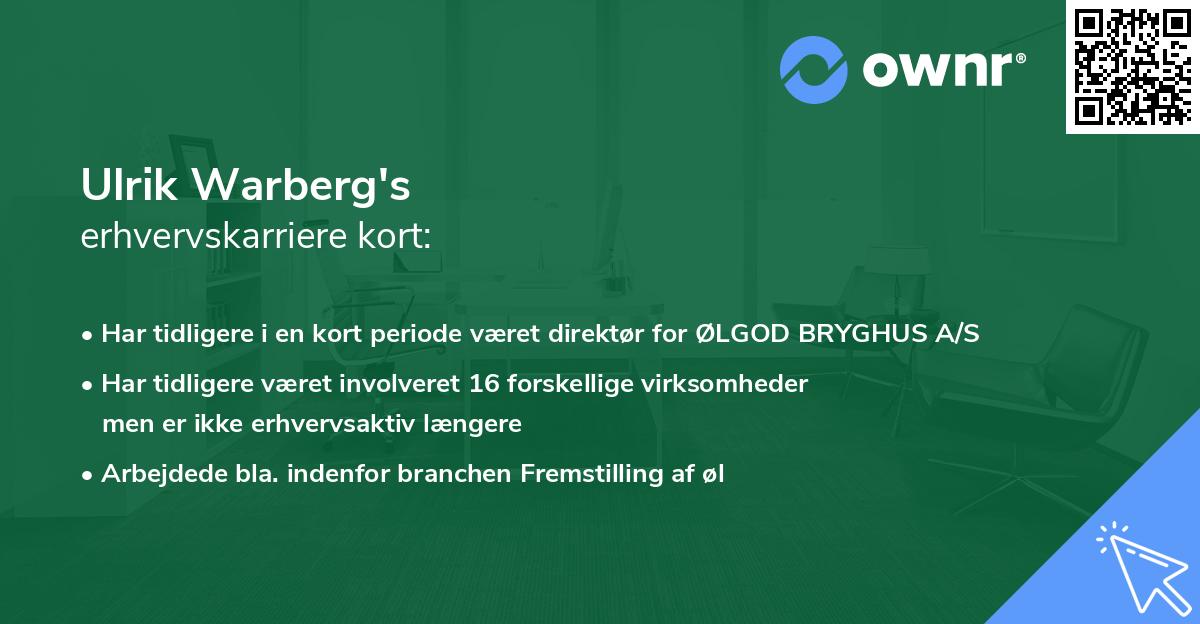 Ulrik Warberg's erhvervskarriere kort