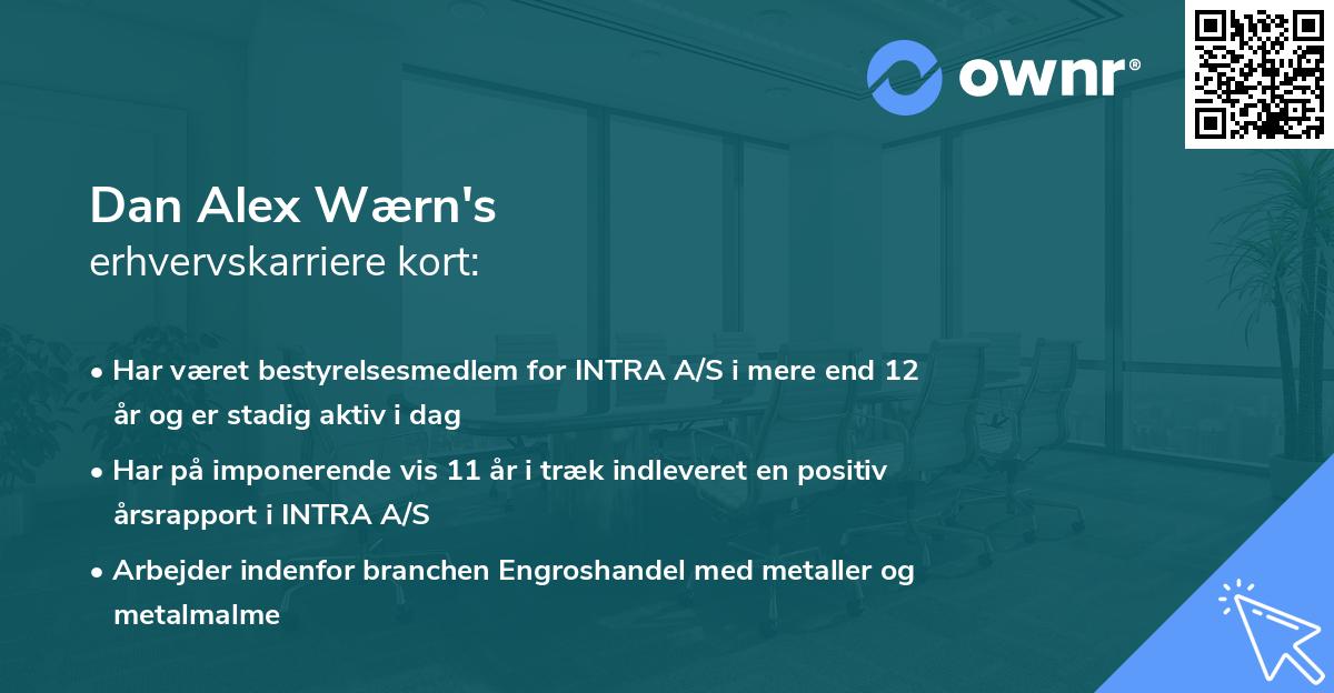 Dan Alex Wærn's erhvervskarriere kort