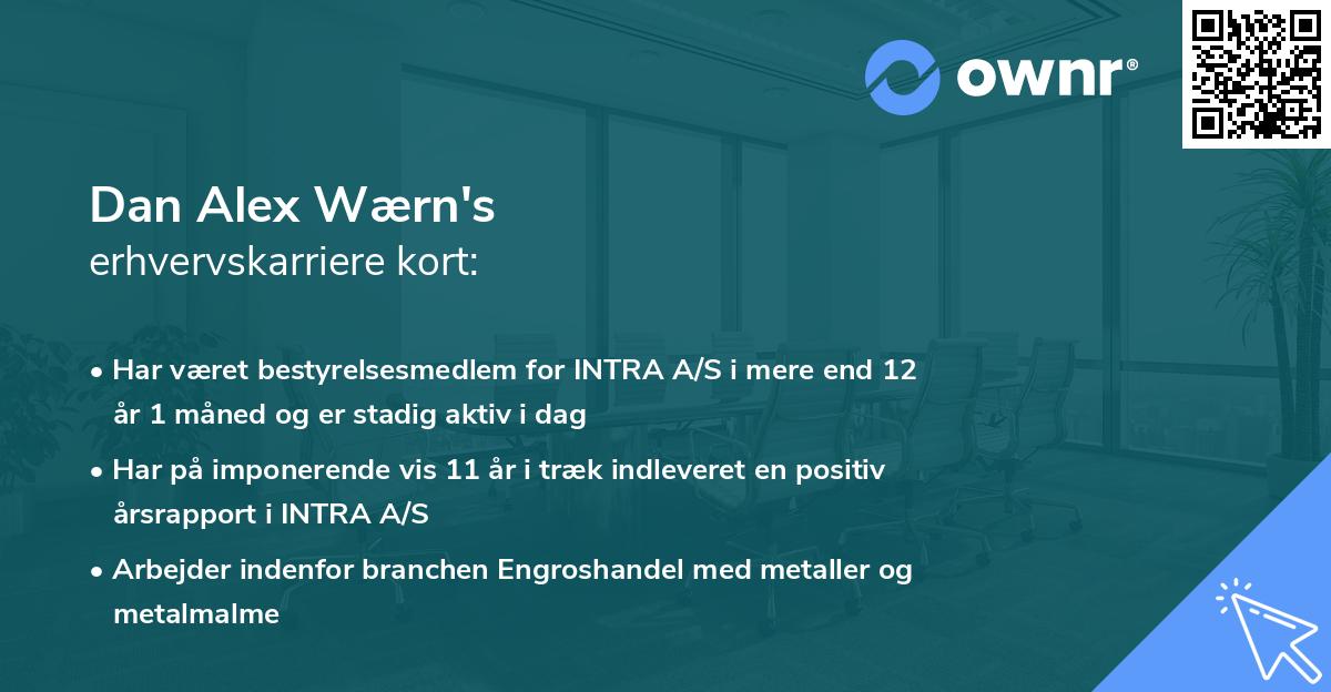 Dan Alex Wærn's erhvervskarriere kort
